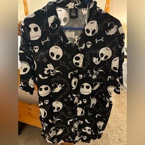 Nightmare Before Xmas button down jack skellington shirt